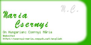maria csernyi business card