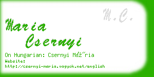 maria csernyi business card